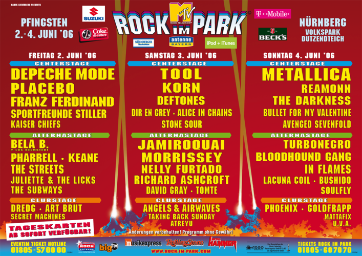 Rock Im Park 2006, Nürnberg, 2-4 czerwca